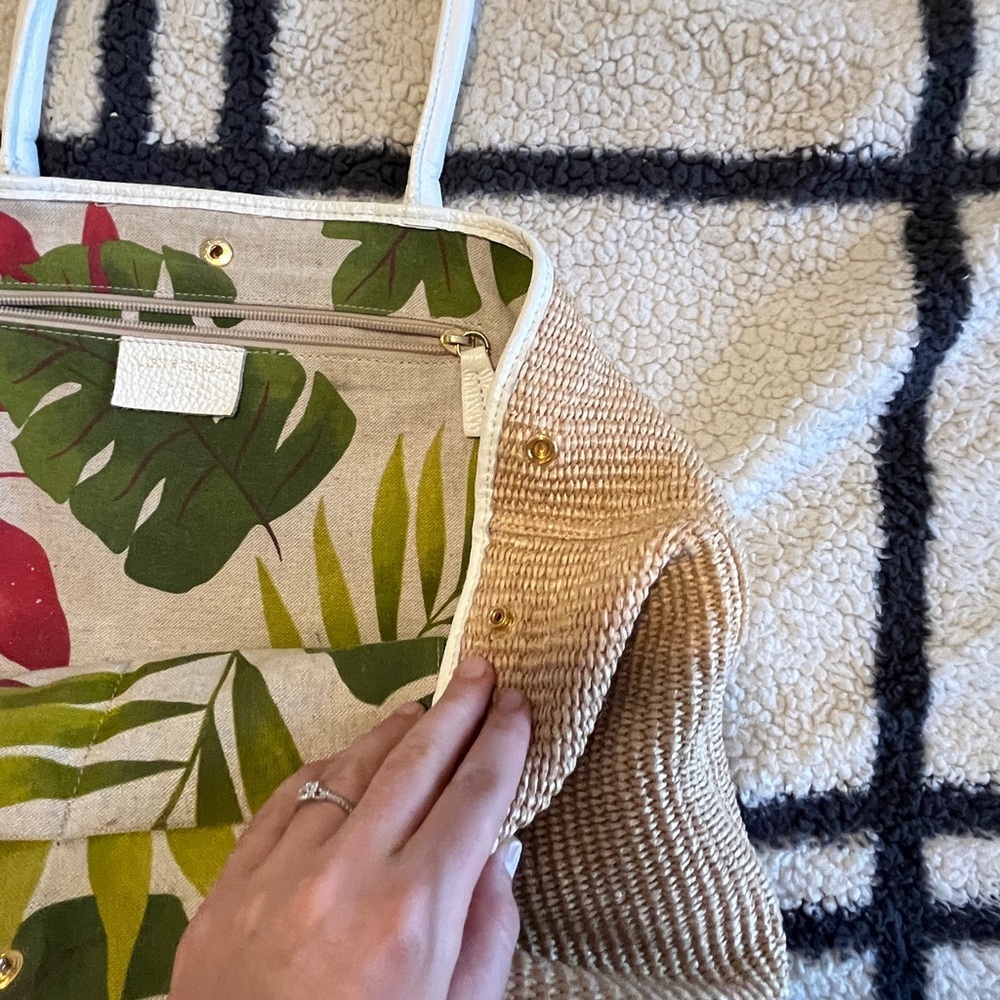 Mark & Graham Green and Cream Leather purse - Picture 5 of 10